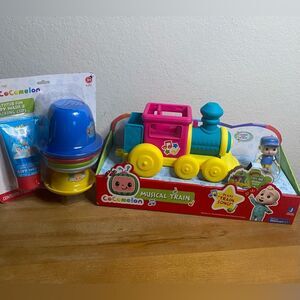 New Cocomelon Toddler Baby Toy Bundle Cocomelon Musical Train & Bath Toy
